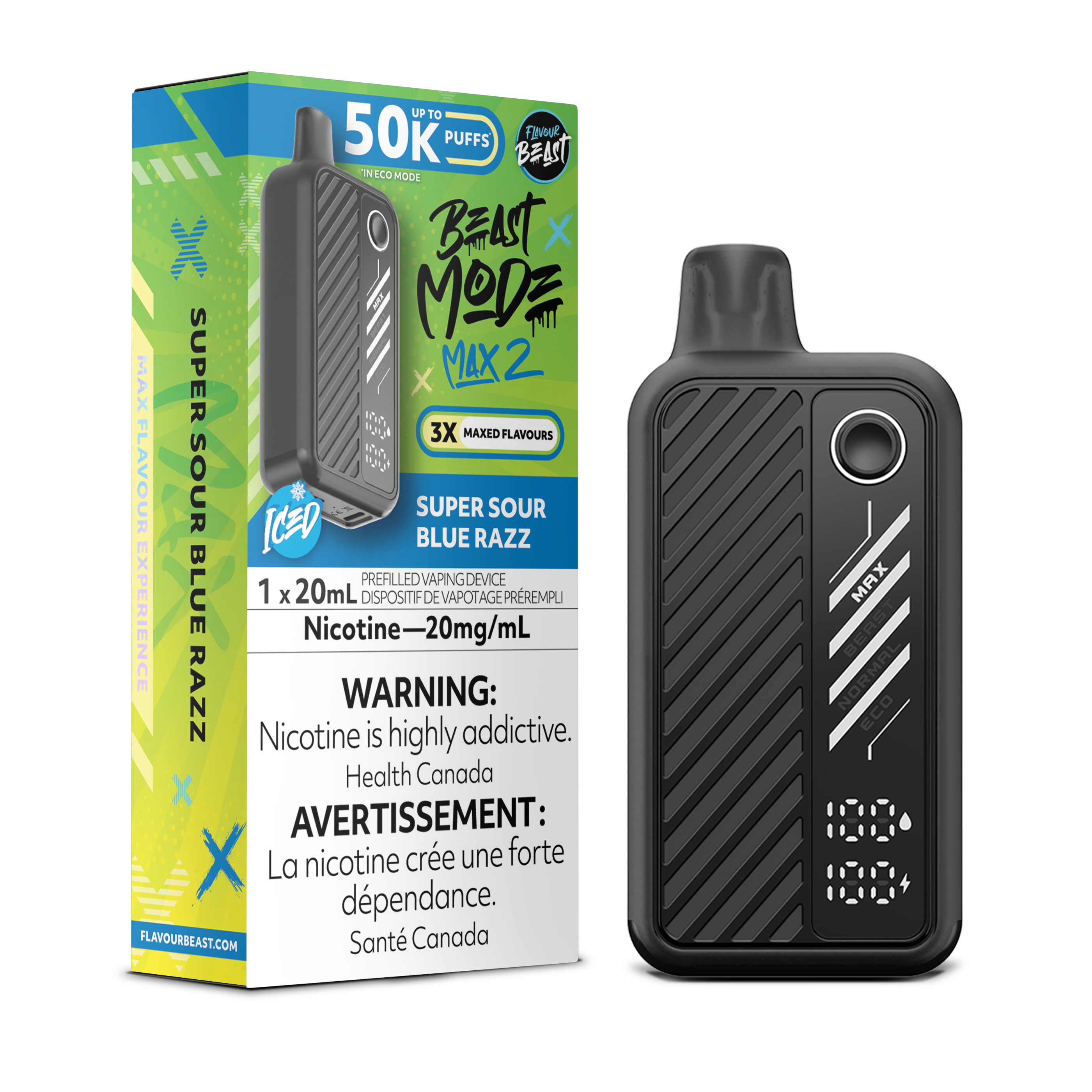 SUPER SOUR BLUE RAZZ - FLAVOUR BEAST BEAST MODE MAX 2 (20mL)
