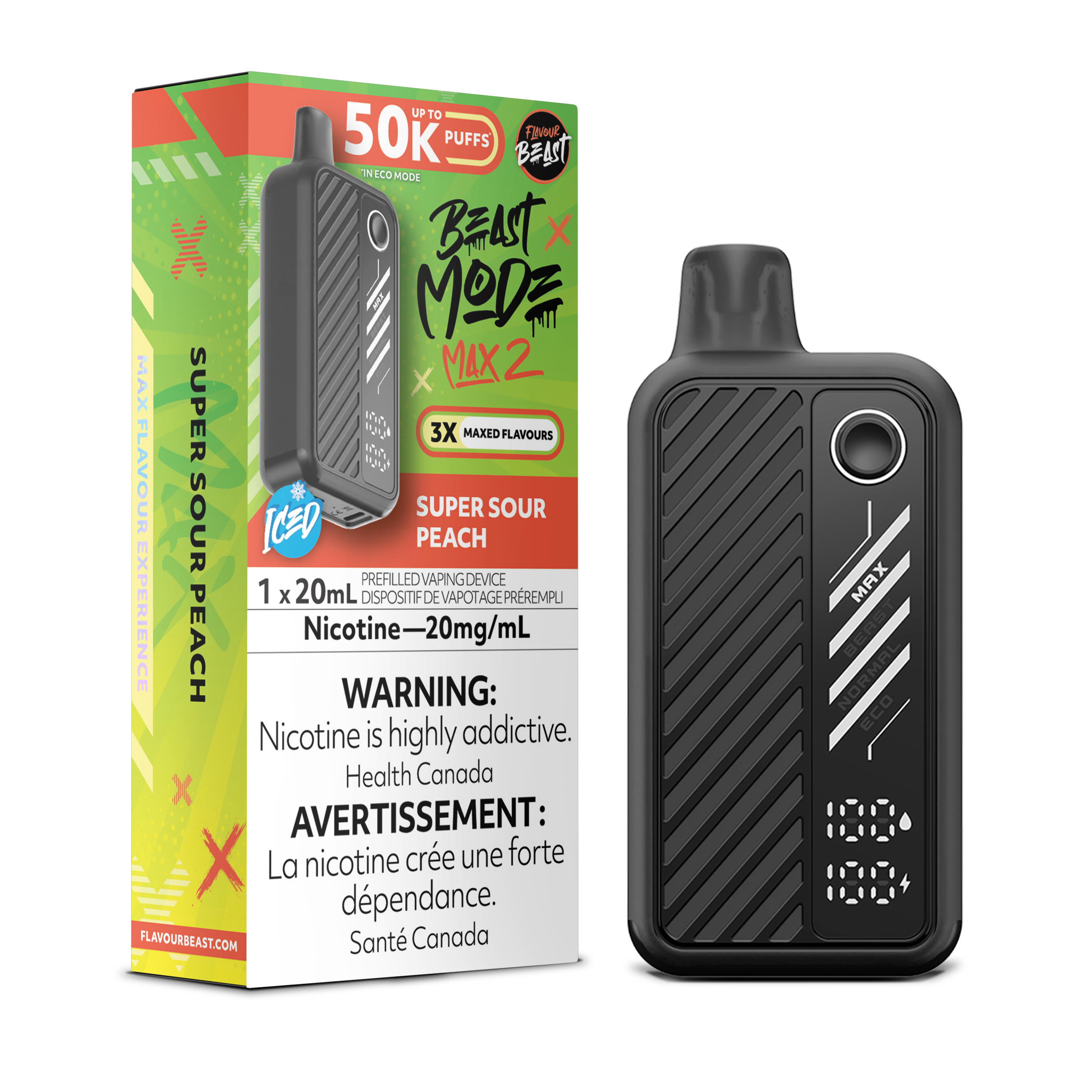 SUPER SOUR PEACH - FLAVOUR BEAST BEAST MODE MAX 2 (20mL)