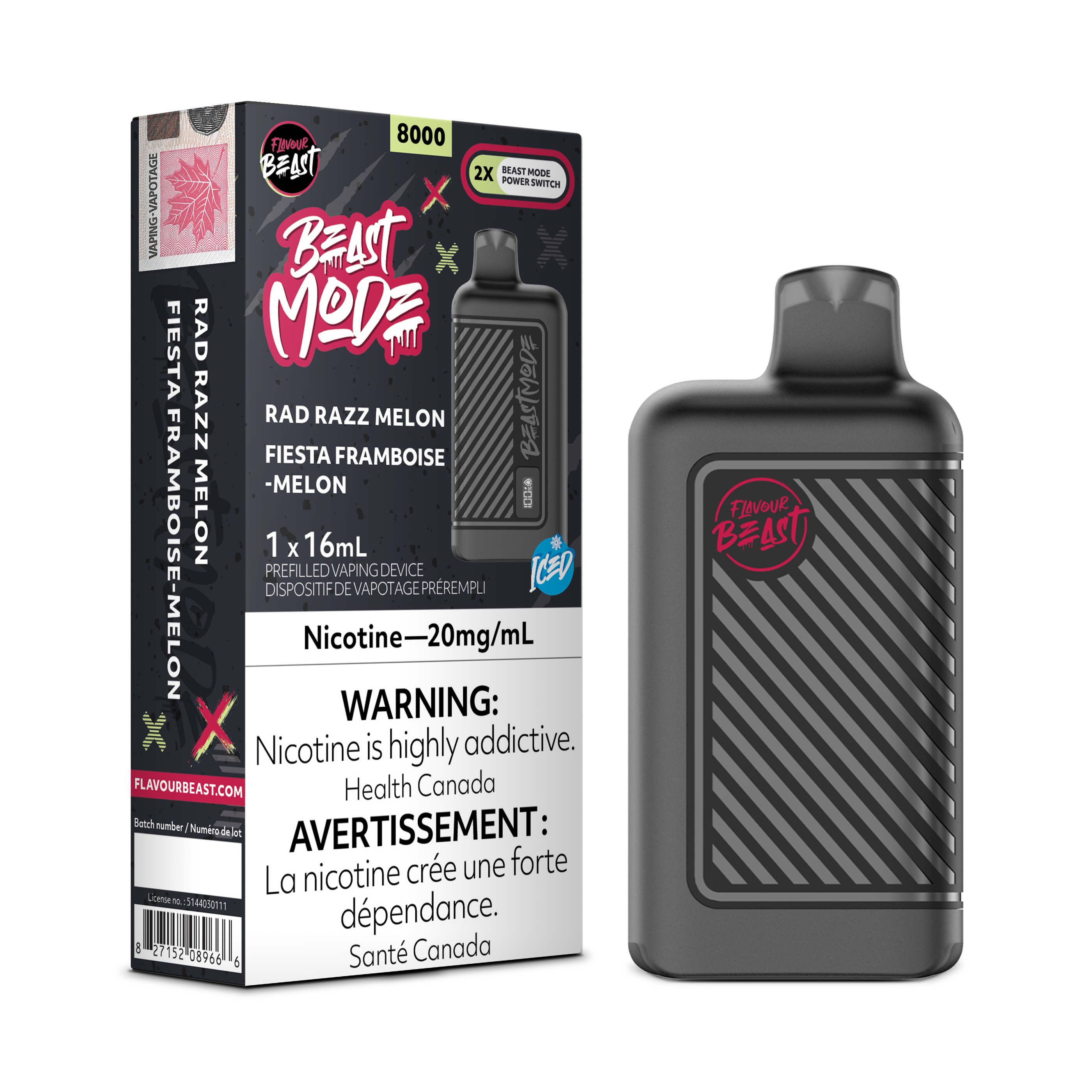 RAD RAZZ MELON - FLAVOUR BEAST BEAST MODE 8K (ONTARIO)