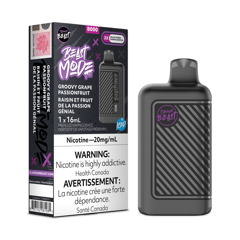 GROOVY GRAPE PASSIONFRUIT ICED - FLAVOUR BEAST BEAST MODE 8K (ONTARIO)