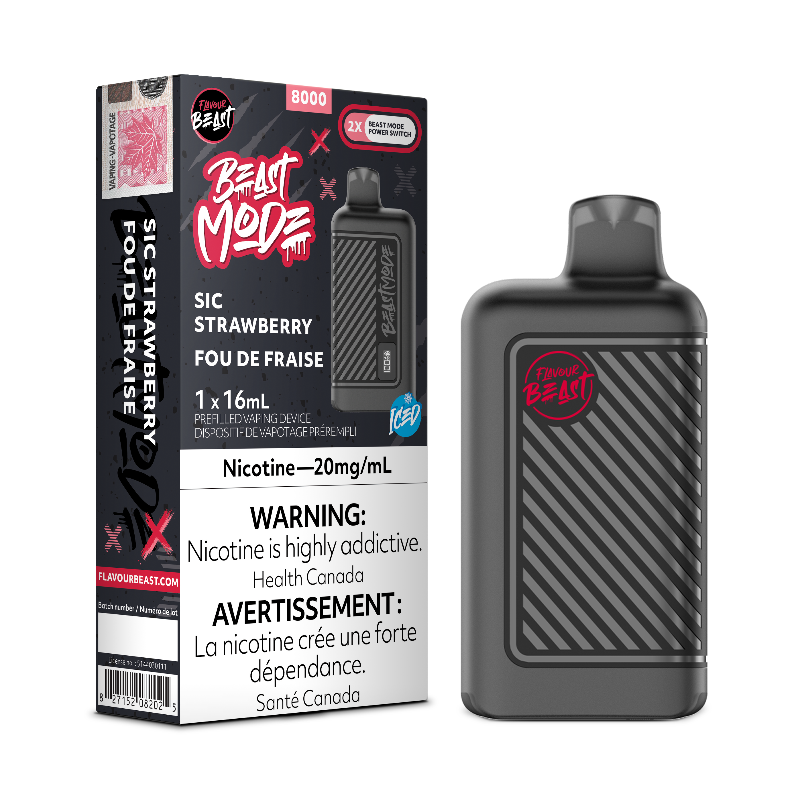 SIC STRAWBERRY ICED - FLAVOUR BEAST BEAST MODE 8K (ONTARIO)
