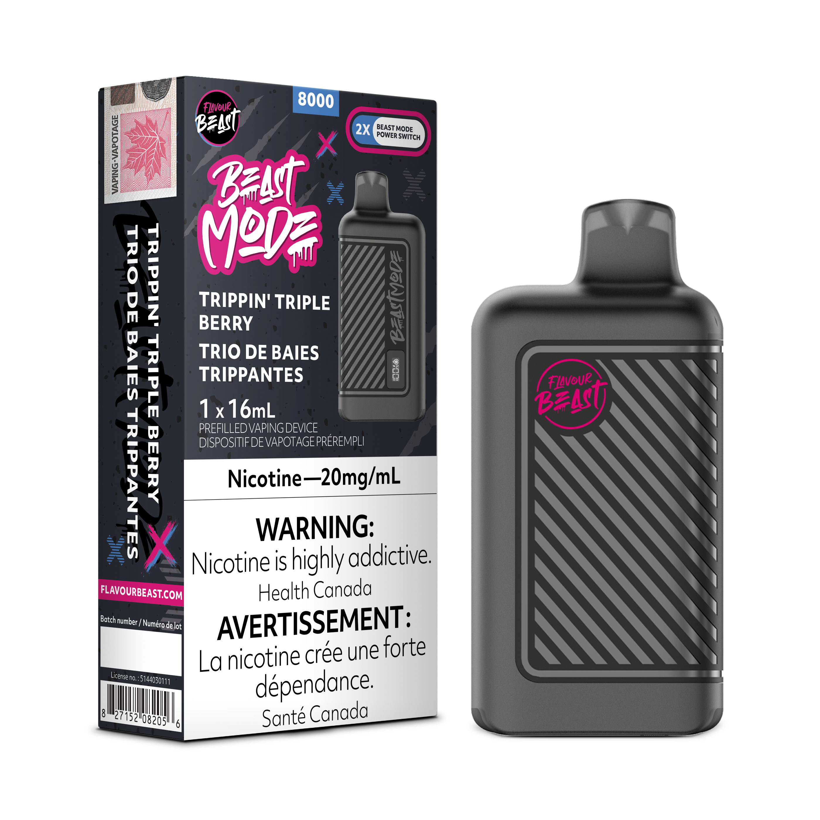 TRIPPIN' TRIPLE BERRY - FLAVOUR BEAST BEAST MODE 8K (ONTARIO)