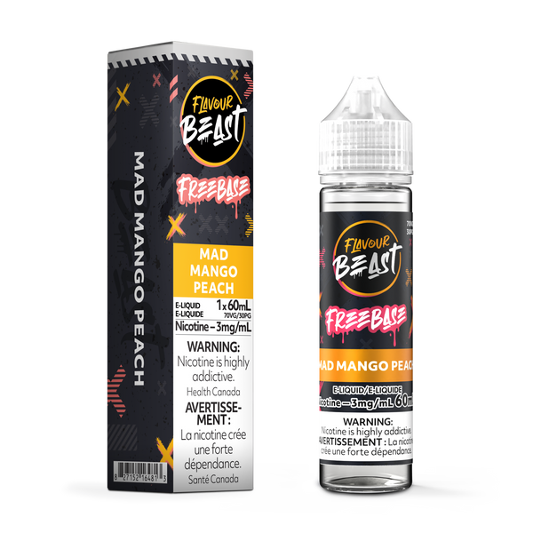MAD MANGO PEACH - FLAVOUR BEAST FREEBASE E LIQUID (60mL) (ONTARIO)