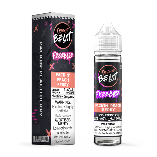 PACKIN' PEACH BERRY - FLAVOUR BEAST FREEBASE E LIQUID (60mL) (ONTARIO)
