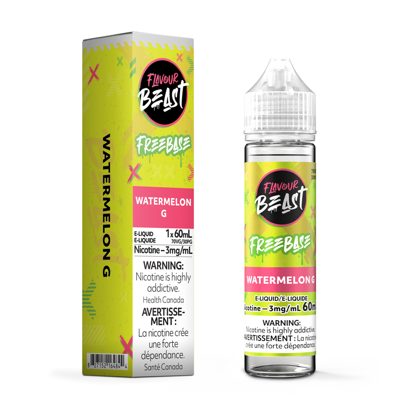 WATERMELON G - FLAVOUR BEAST FREEBASE E LIQUID (60mL) (ONTARIO)