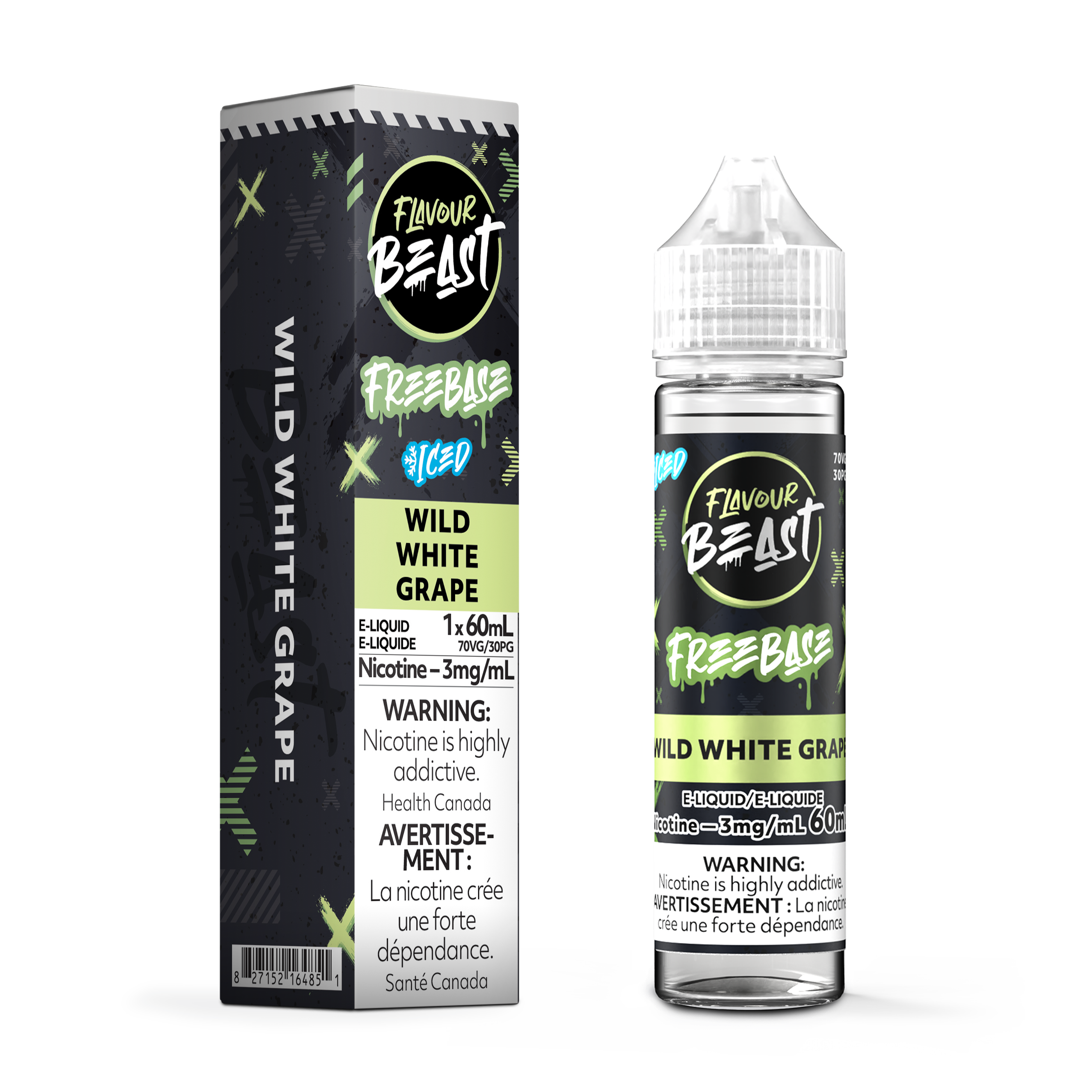 WILD WHITE GRAPE - FLAVOUR BEAST FREEBASE E LIQUID (60mL)