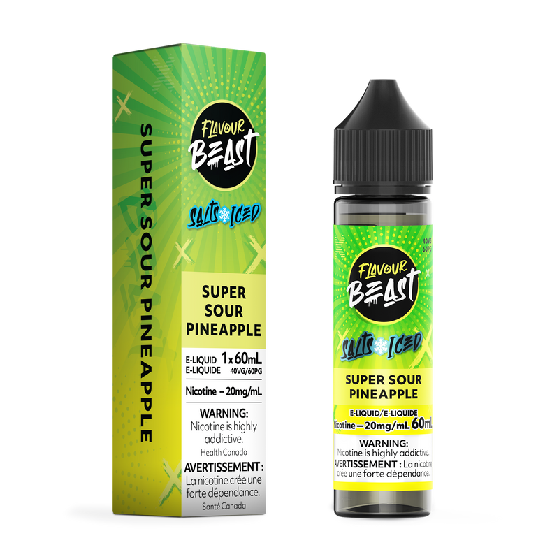 SUPER SOUR PINEAPPLE (ICED) - FLAVOUR BEAST E LIQUID (60mL) (ONTARIO)