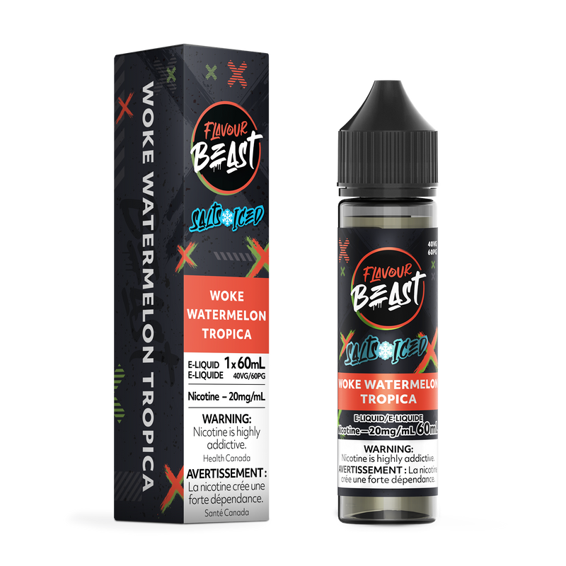WOKE WATERMELON TROPICA (ICED) - FLAVOUR BEAST E LIQUID (60mL) (ONTARIO)