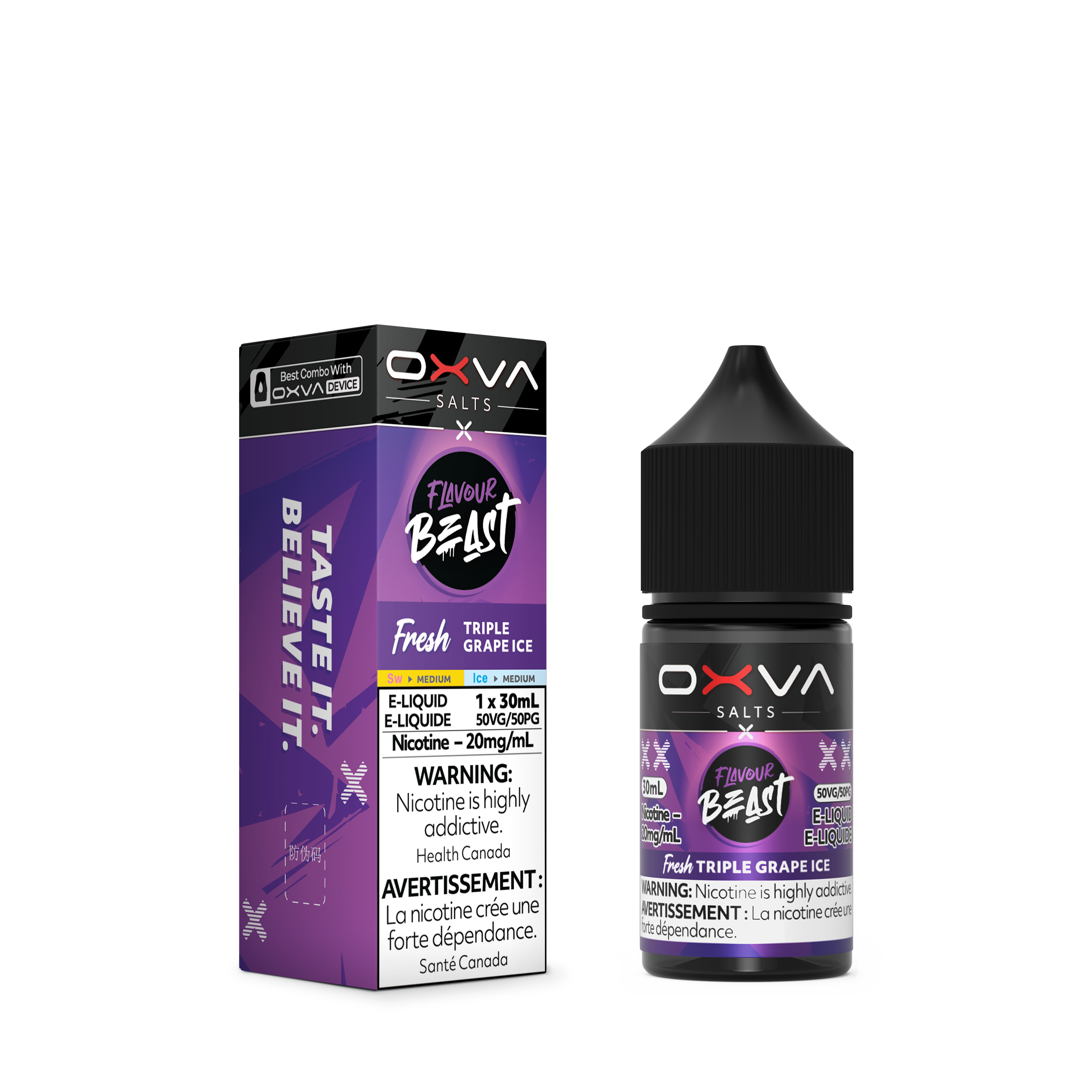 TRIPLE GRAPE ICE - FLAVOUR BEAST X OXVA FRESH E LIQUID (30mL)