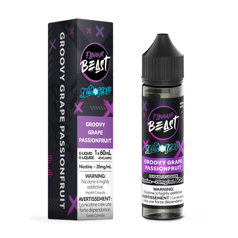 GROOVY GRAPE PASSIONFRUIT (ICED) - FLAVOUR BEAST E LIQUID (60mL) (ONTARIO)