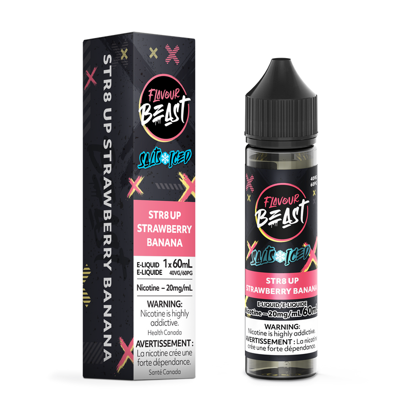 STR8 UP STRAWBERRY BANANA (ICED) - FLAVOUR BEAST E LIQUID (60mL) (ONTARIO)