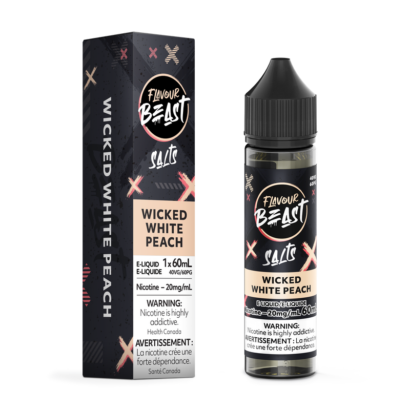 WICKED WHITE PEACH - FLAVOUR BEAST E LIQUID (60mL) (ONTARIO)