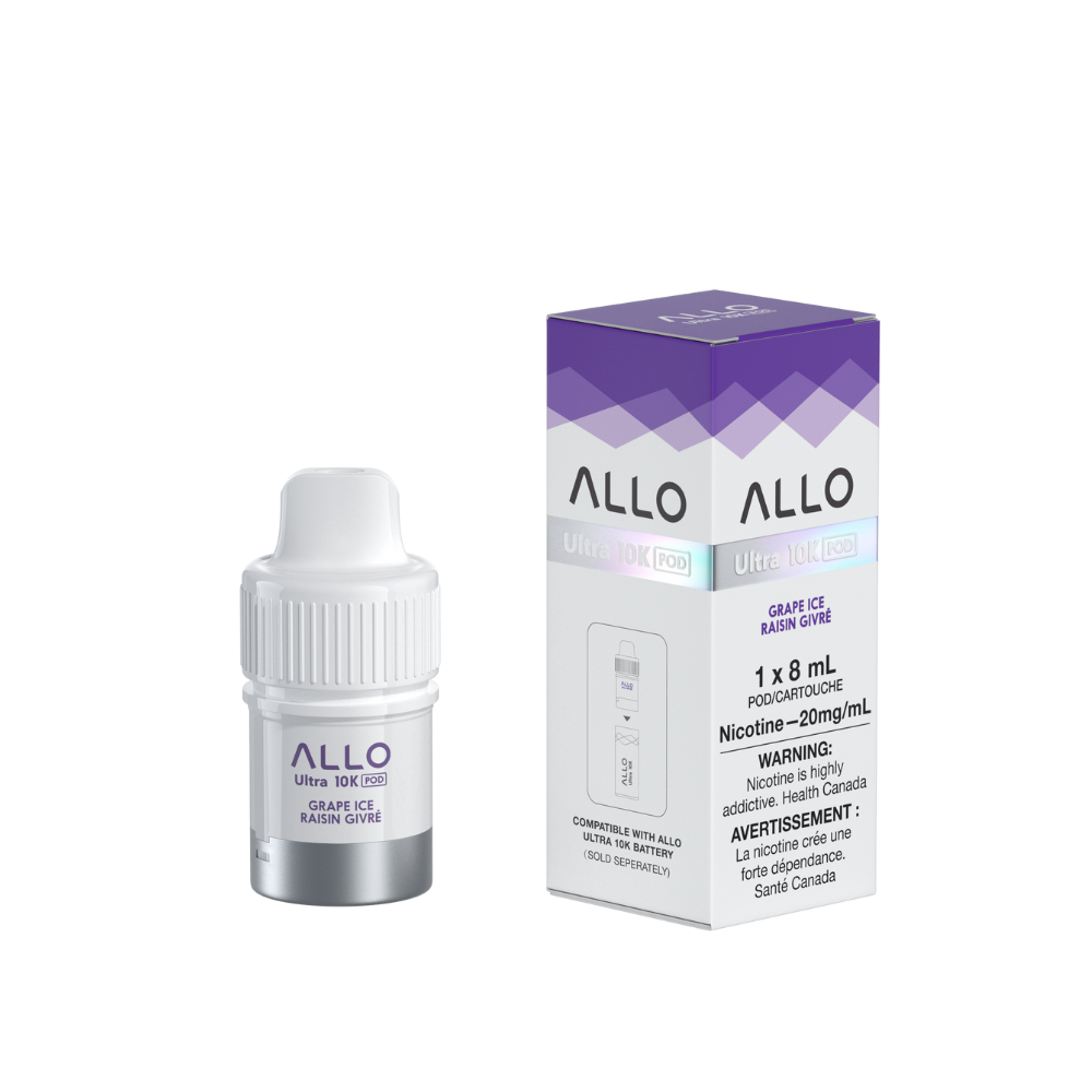 GRAPE ICE - ALLO ULTRA 10K PRE-FILLED PODS (8mL) (POD ONLY, ALLO 10K HYBRID DEVICE REQUIRED)