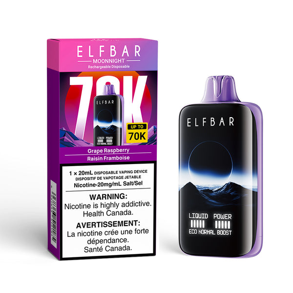 GRAPE RASPBERRY - ELFBAR MOONNIGHT 70K (20mL) (ONTARIO)