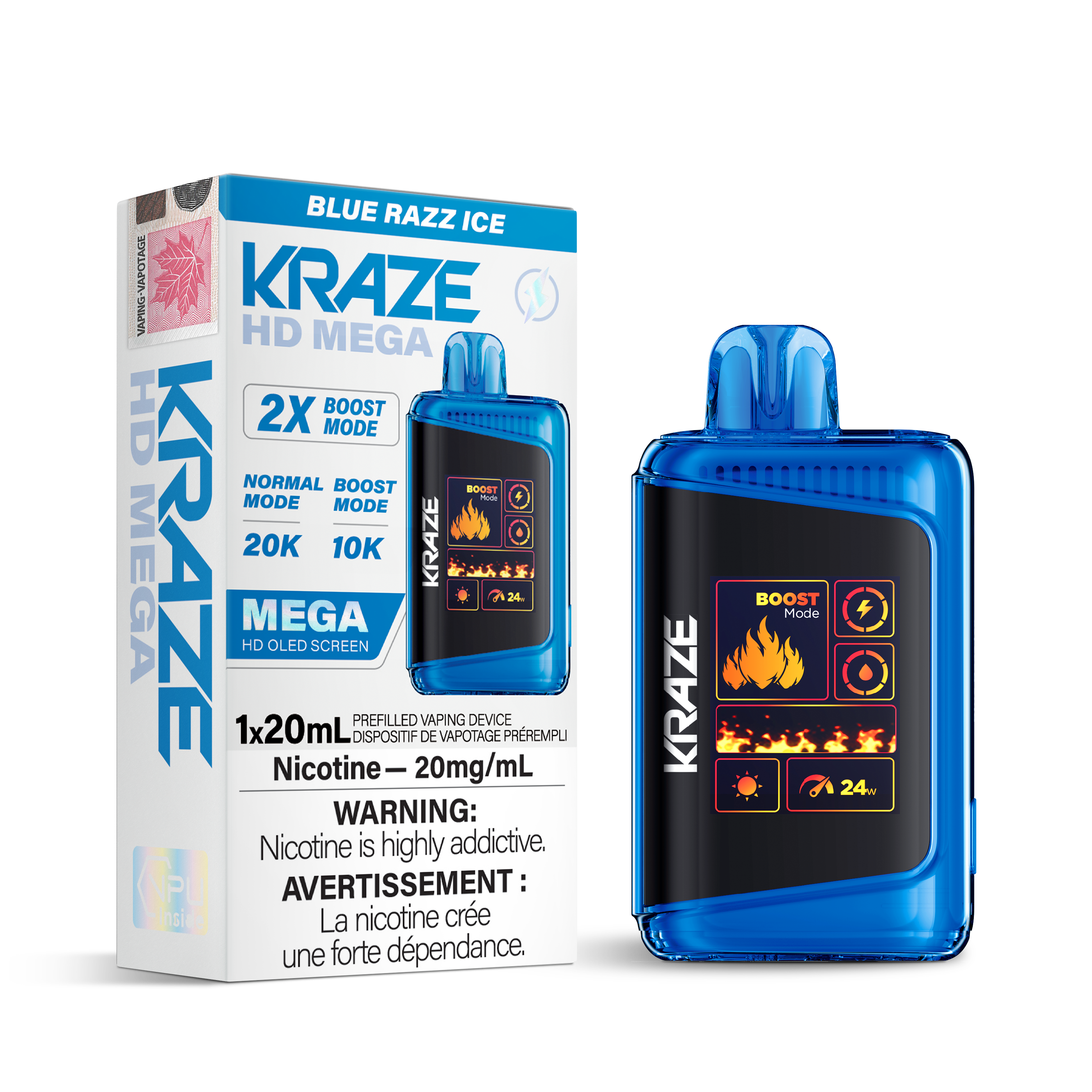 BLUE RAZZ ICE - KRAZE HD MEGA