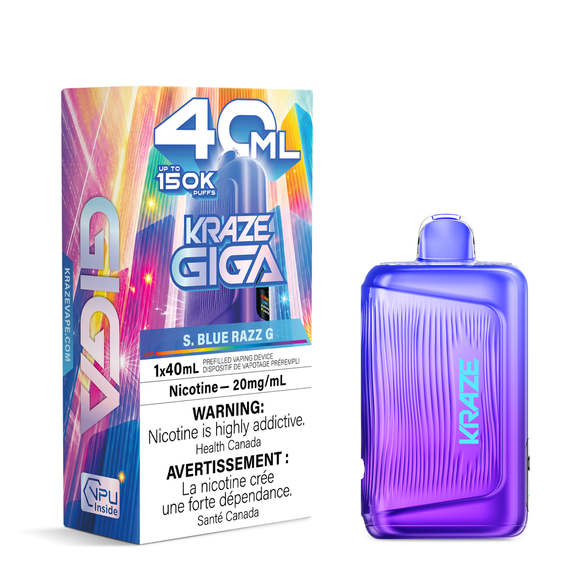 S. BLUE RAZZ G - KRAZE GIGA (40mL)