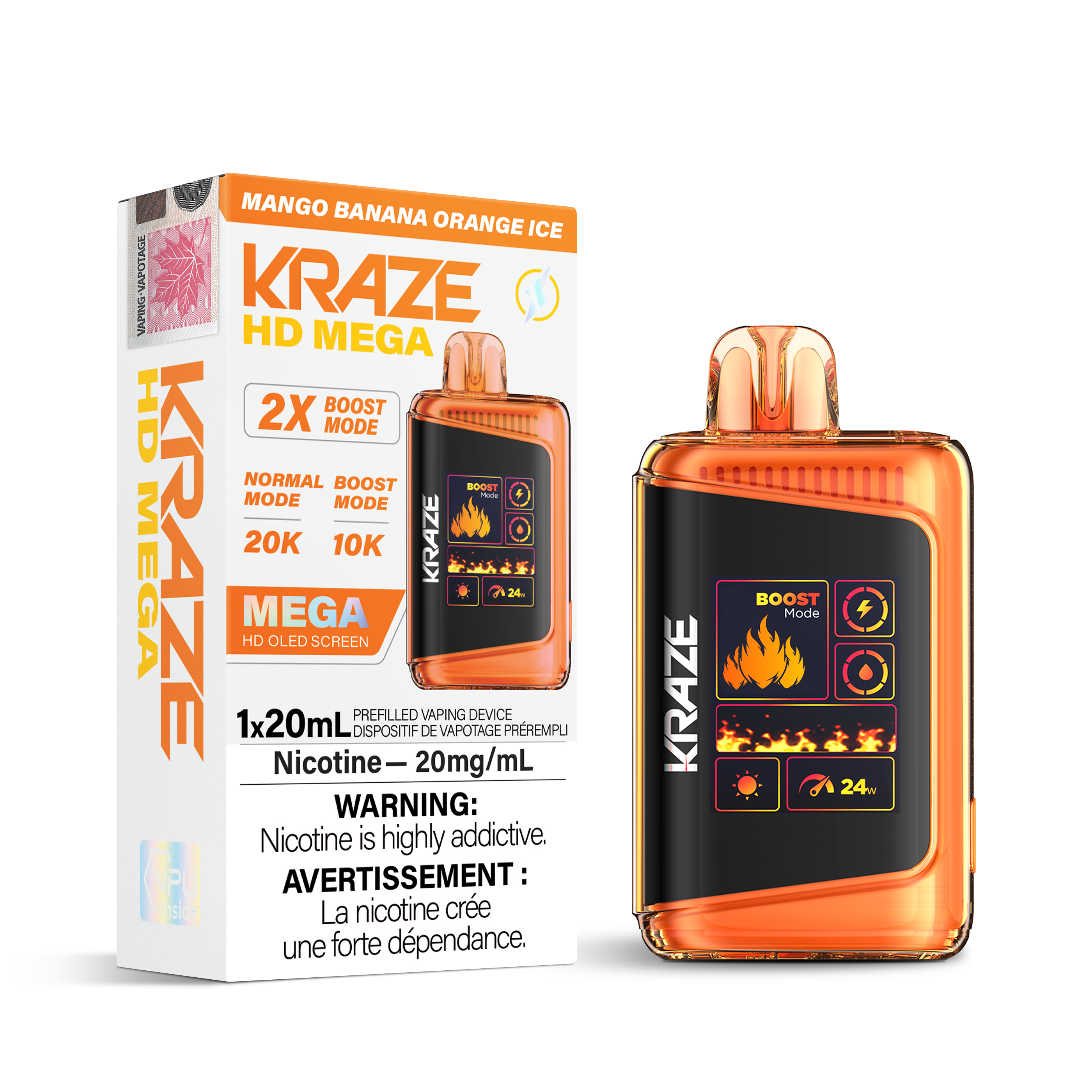 MANGO BANANA ORANGE ICE - KRAZE HD MEGA