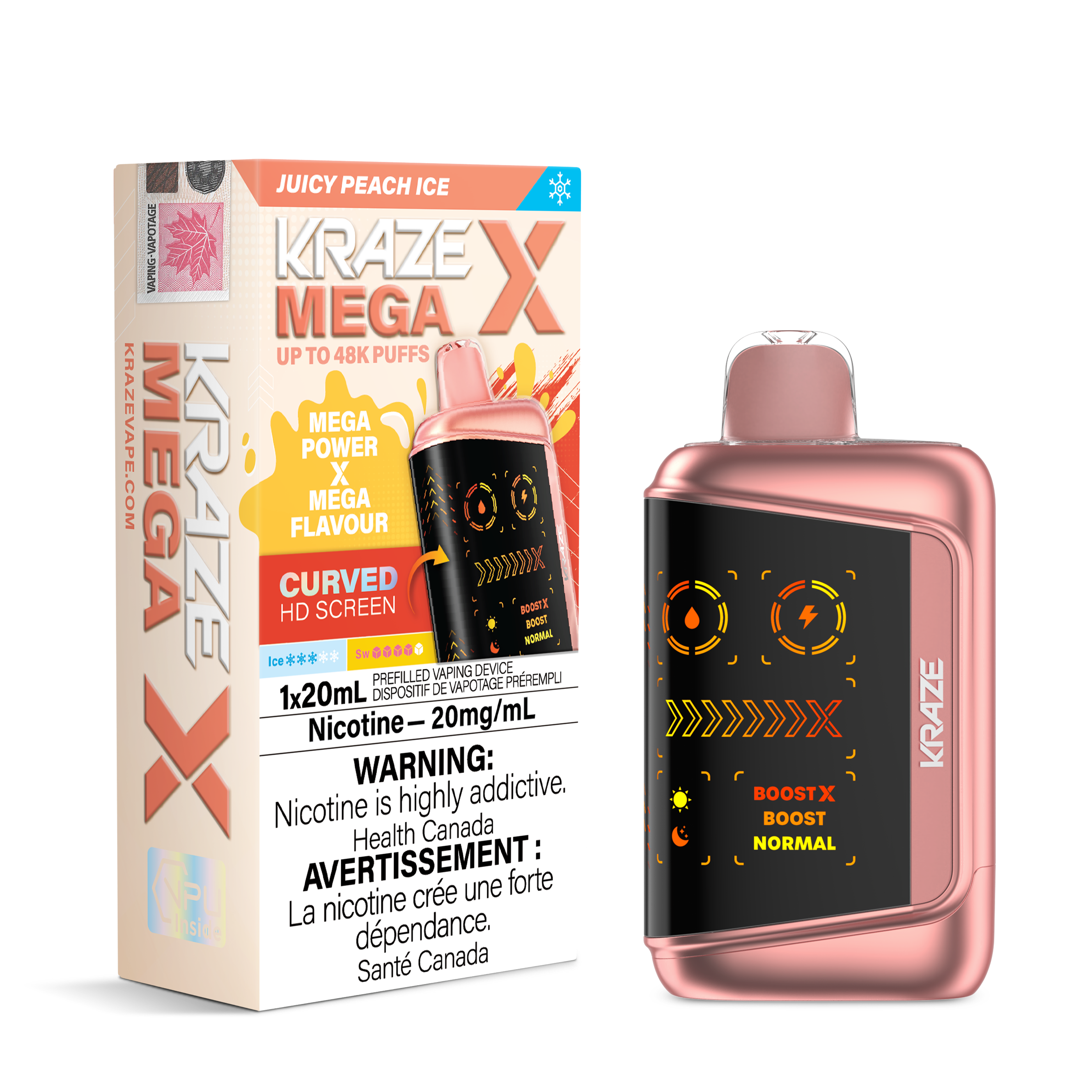 JUICY PEACH ICE - KRAZE MEGA X (20ML) (ONTARIO)