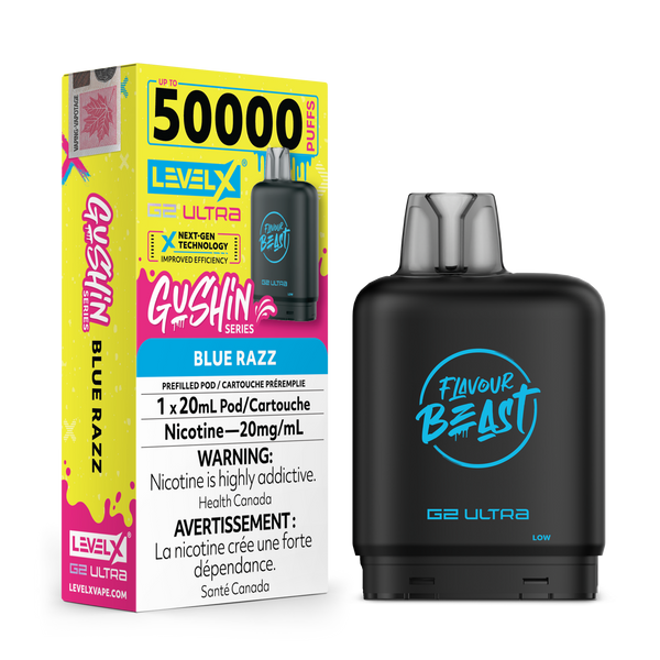 GUSHIN BLUE RAZZ - FLAVOUR BEAST LEVEL X G2 ULTRA (20mL) (ONTARIO)