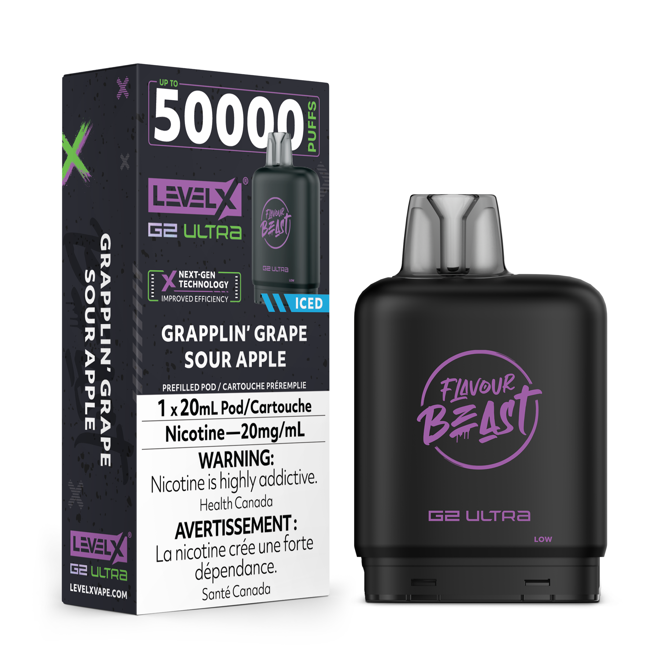 GRAPPLIN' GRAPE S. APPLE ICED - FLAVOUR BEAST LEVEL X G2 ULTRA (20mL)