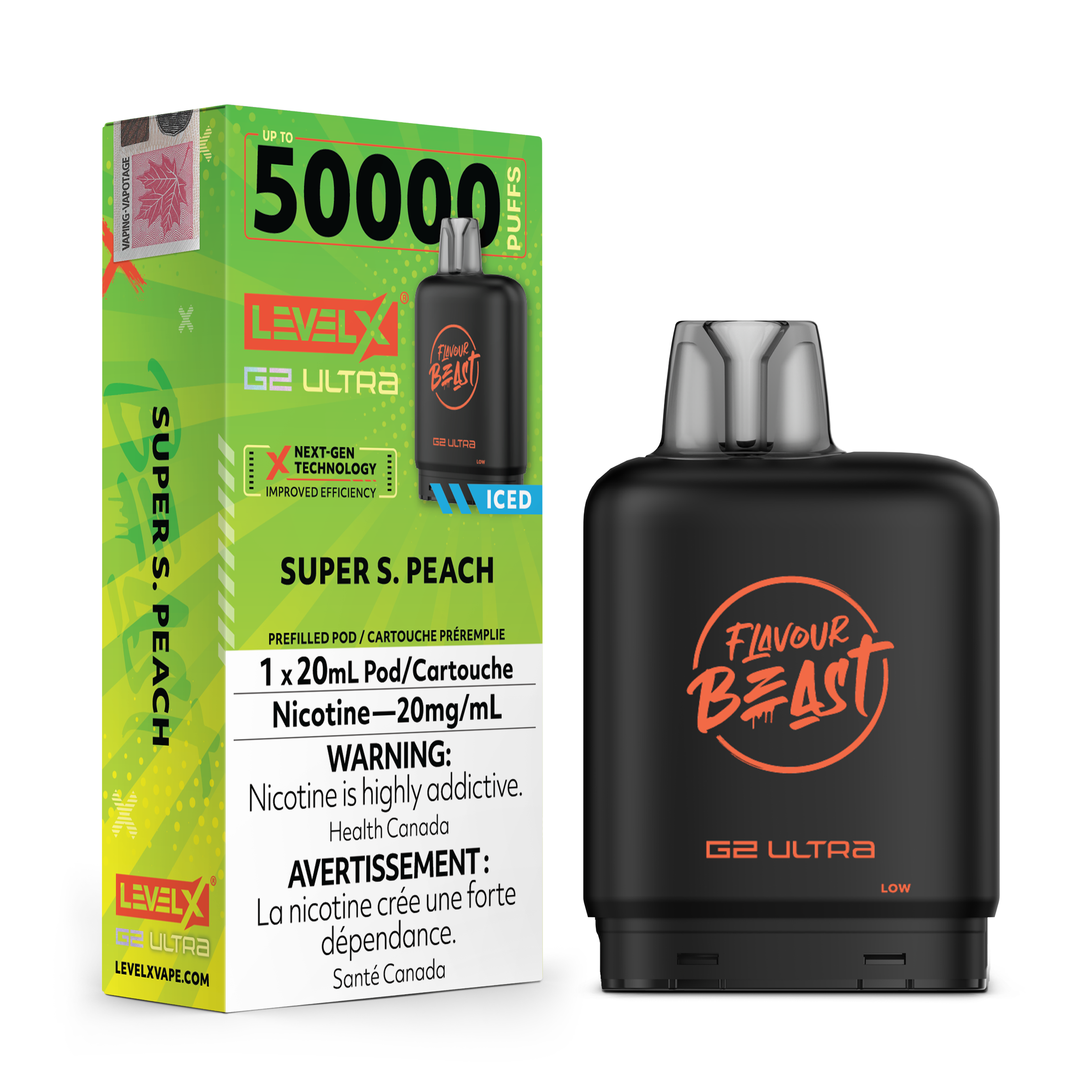 SUPER SOUR PEACH ICED- FLAVOUR BEAST LEVEL X G2 ULTRA (20mL)