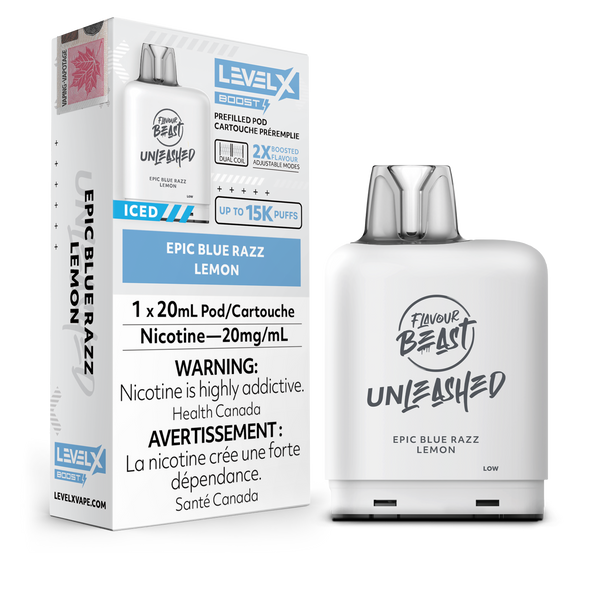 EPIC BLUE RAZZ LEMON - LEVEL X FB UNLEASHED BOOST (20mL) (ONTARIO)