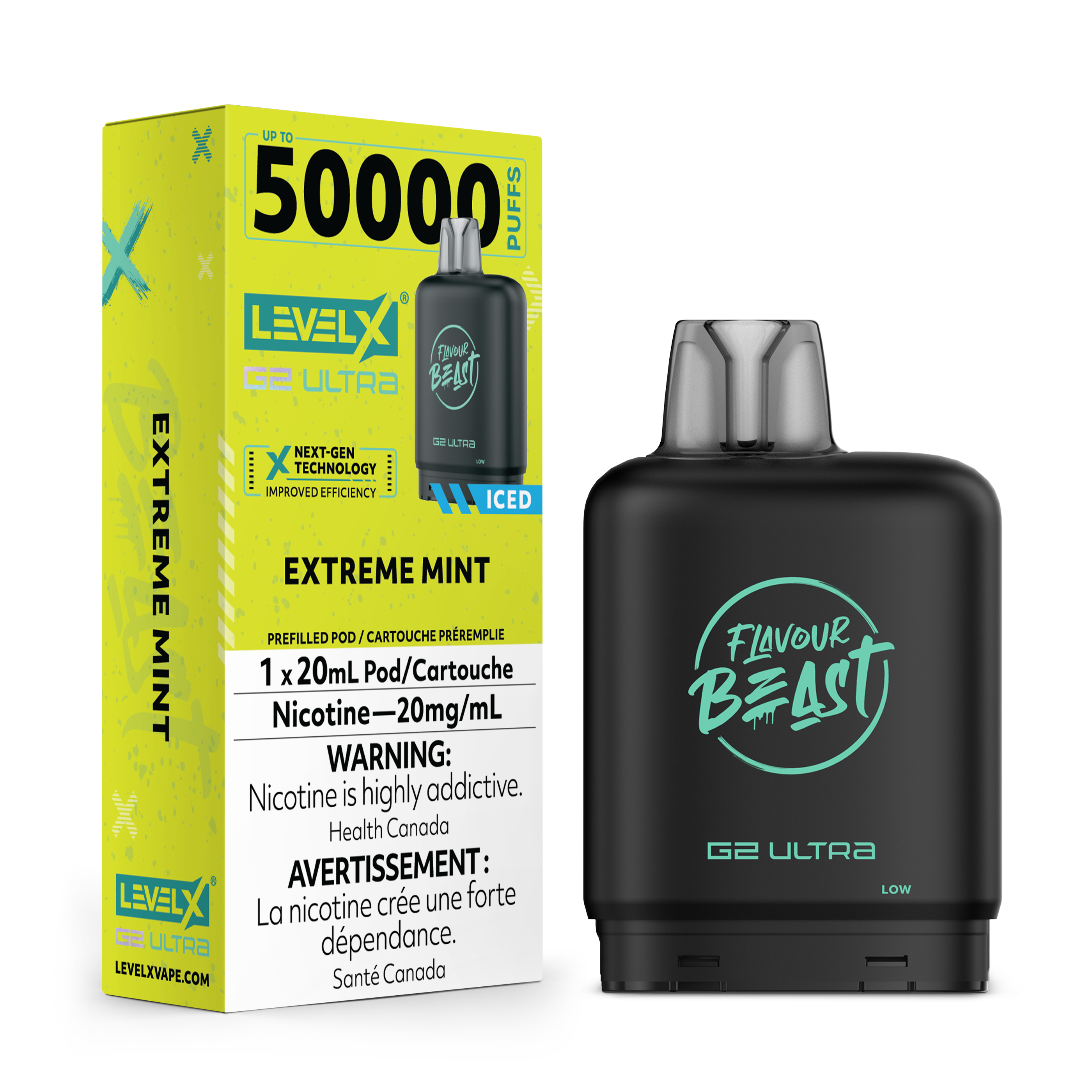 EXTREME MINT - FLAVOUR BEAST LEVEL X G2 ULTRA LOW NICOTINE (10mg) (20mL)