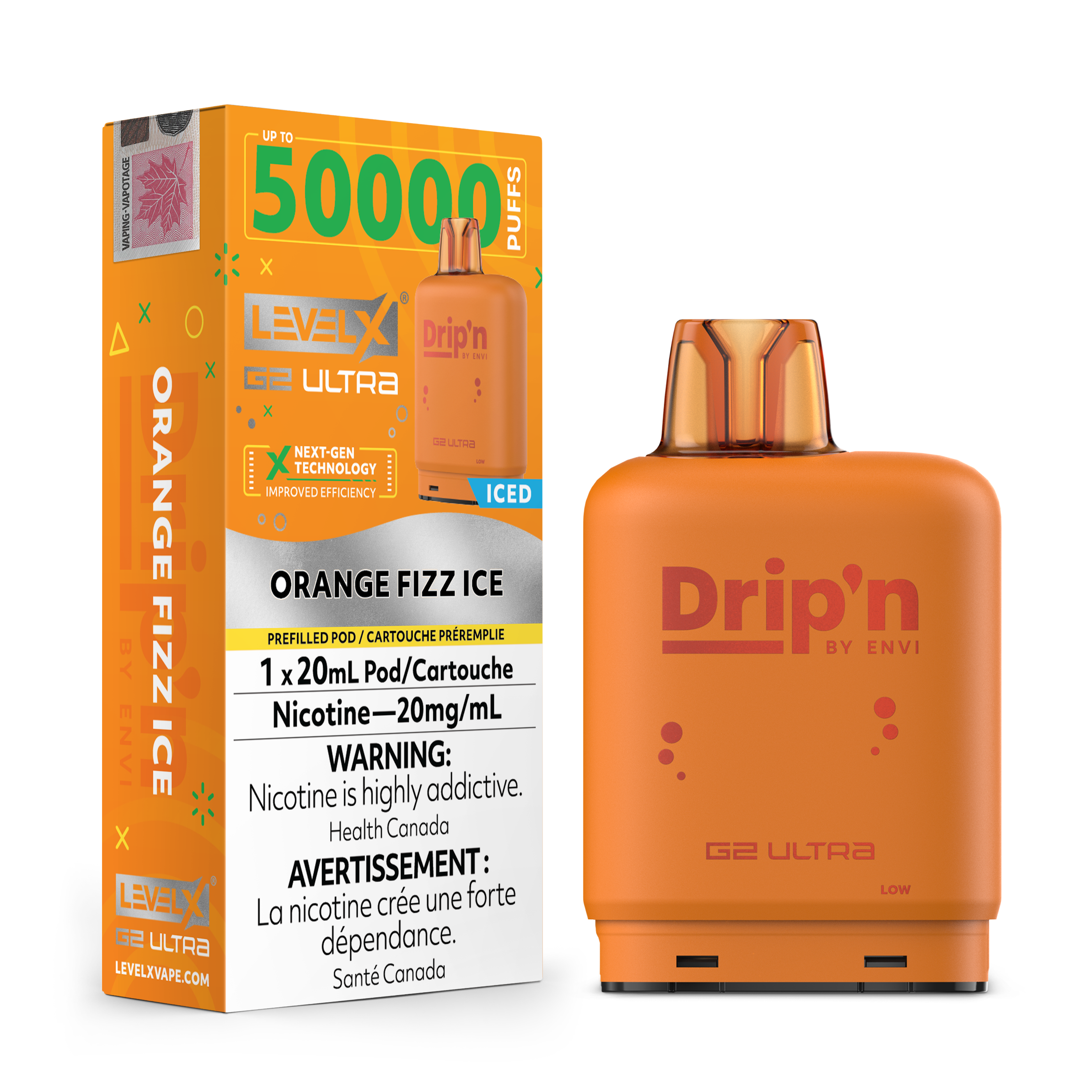 ORANGE FIZZ ICE -  LEVEL X G2 DRIP'N ULTRA (20mL) (ONTARIO)