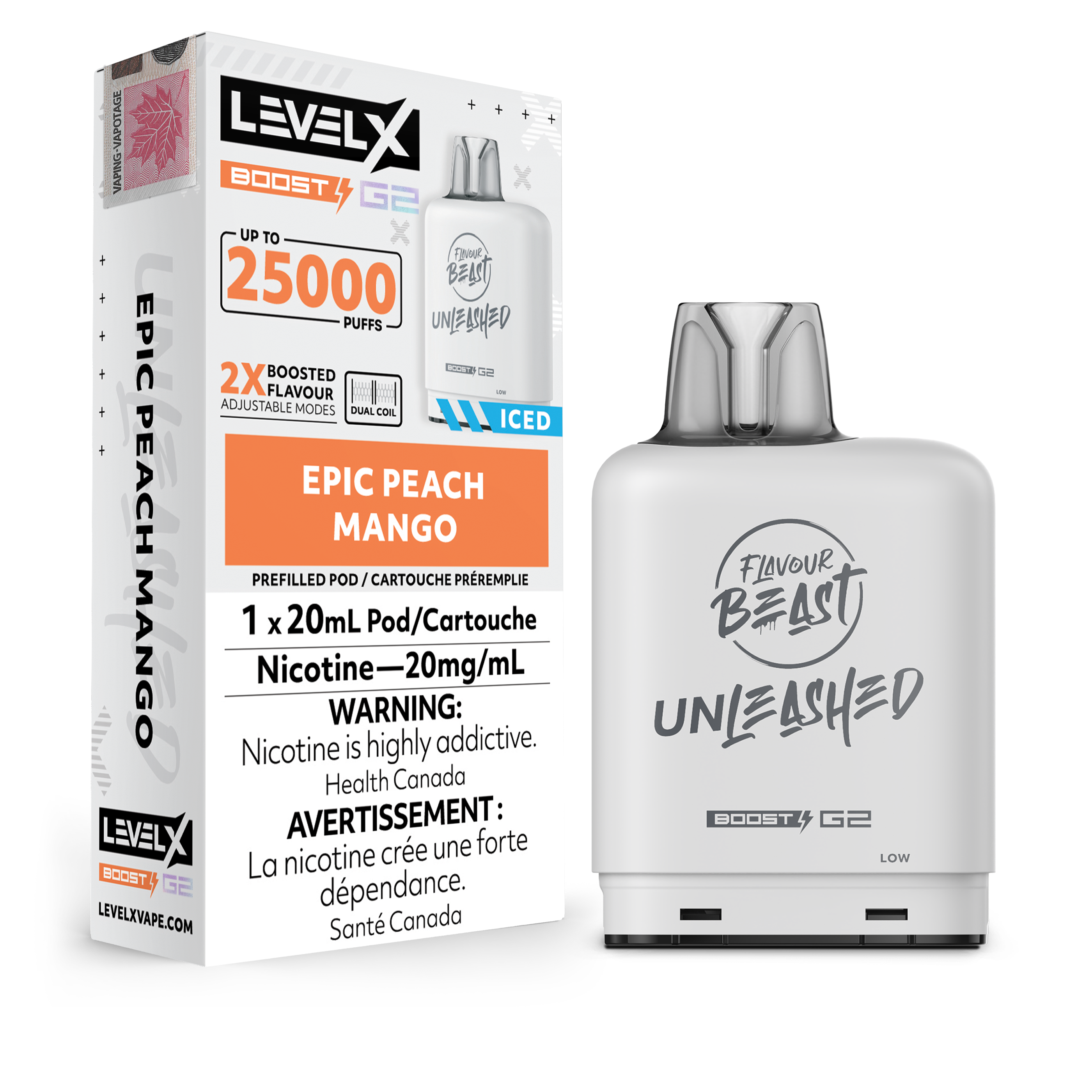 EPIC PEACH MANGO - LEVEL X FB UNLEASHED BOOST (20mL) (ONTARIO)