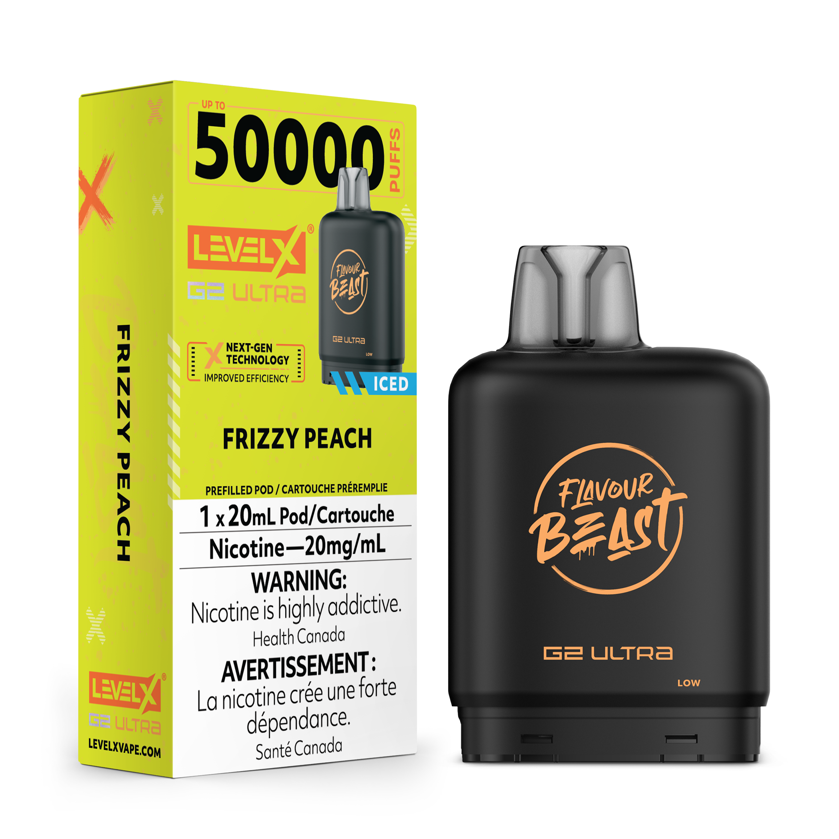 FRIZZY PEACH - FLAVOUR BEAST LEVEL X G2 ULTRA LOW NICOTINE (10mg) (20mL)