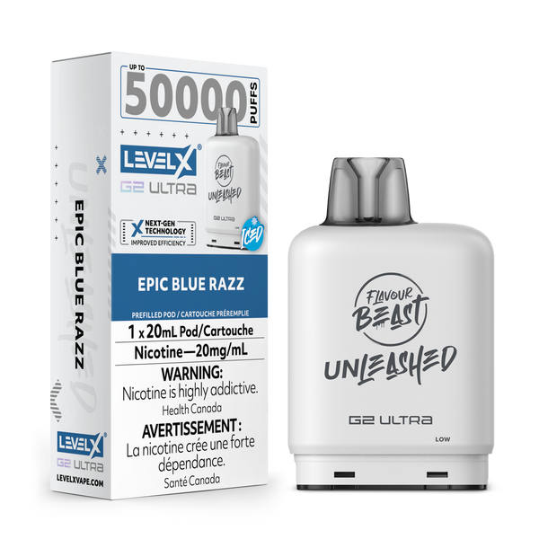 EPIC BLUE RAZZ - LEVEL X FB UNLEASHED G2 ULTRA (20mL) (ONTARIO)