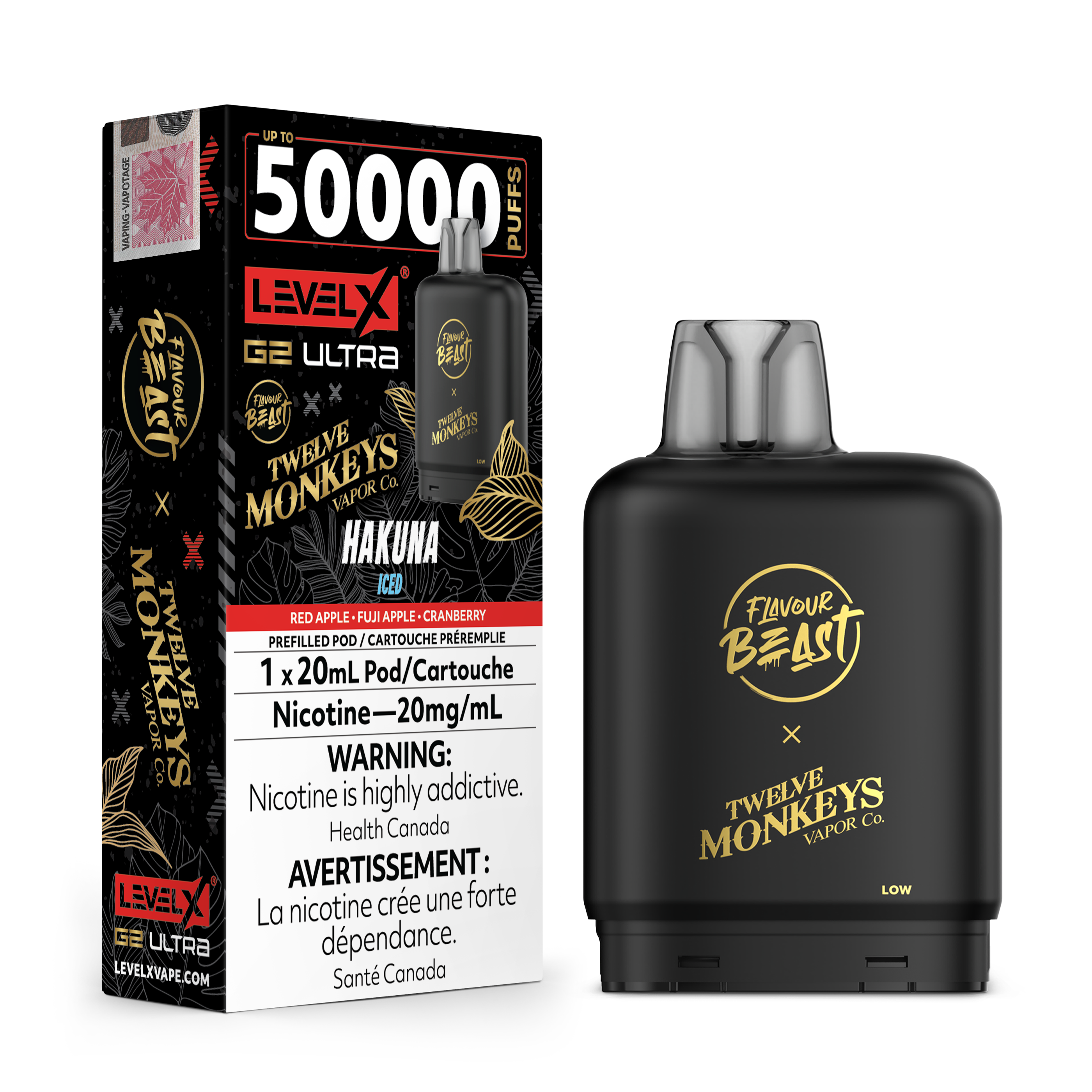 HAKUNA ICED - FB X 12 MONKEYS LEVEL X G2 ULTRA (20mL) (ONTARIO)