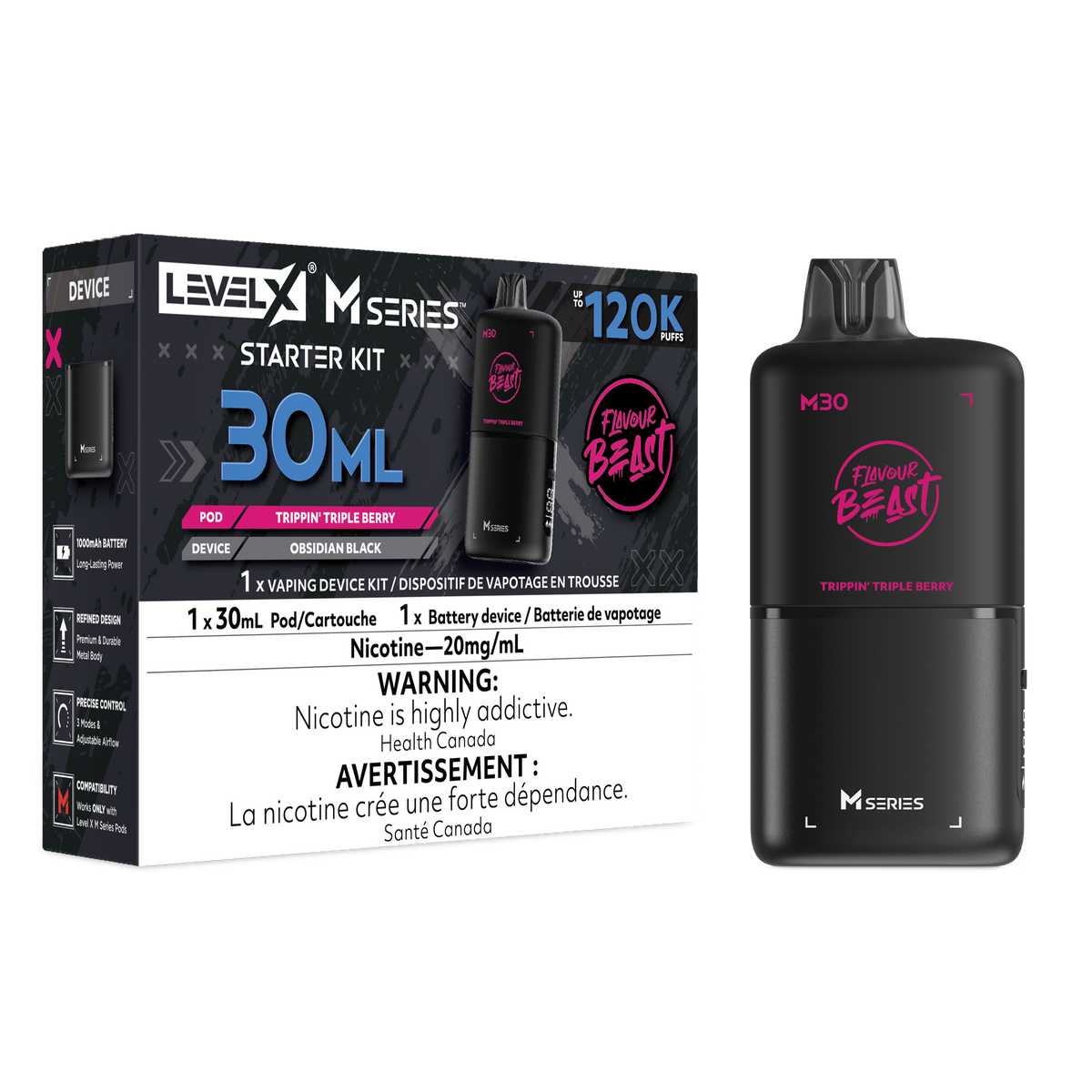 TRIPPIN' TRIPLE BERRY - LEVEL X M30 STARTER KIT (DEVICE & M30 POD)
