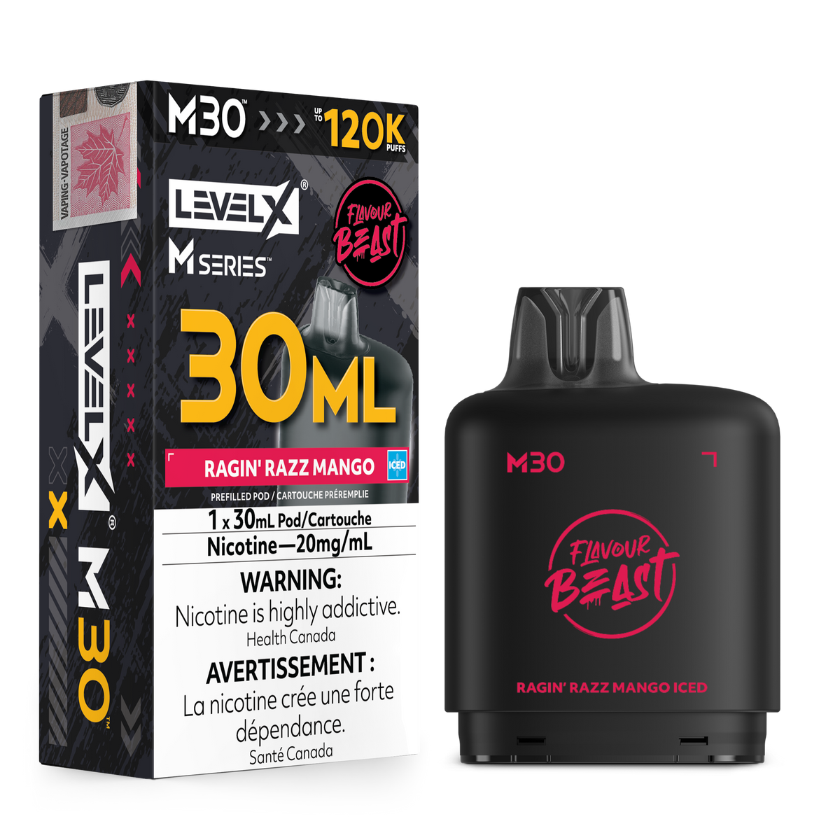 RAGIN' RAZZ MANGO ICED  - LEVEL X M30 (30mL) *LEVEL X M DEVICE REQUIRED*