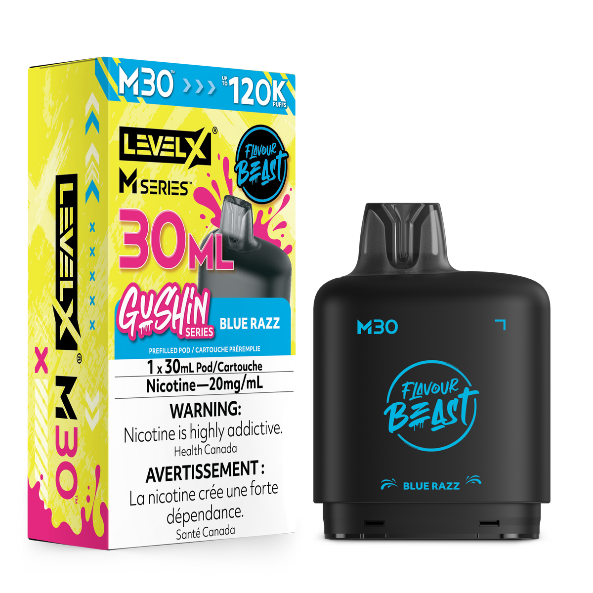 GUSHIN BLUE RAZZ - LEVEL X M30 (30mL) *LEVEL X M DEVICE REQUIRED*