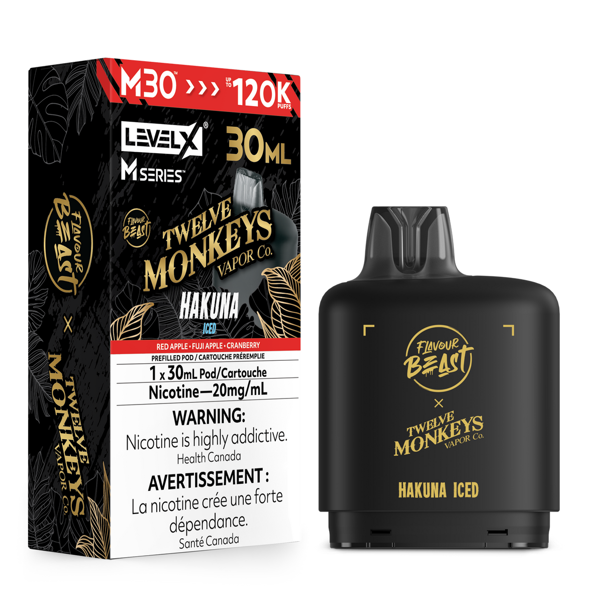 HAKUNA ICED - FB X 12 MONKEYS LEVEL X M30 (30mL) *LEVEL X M DEVICE REQUIRED*