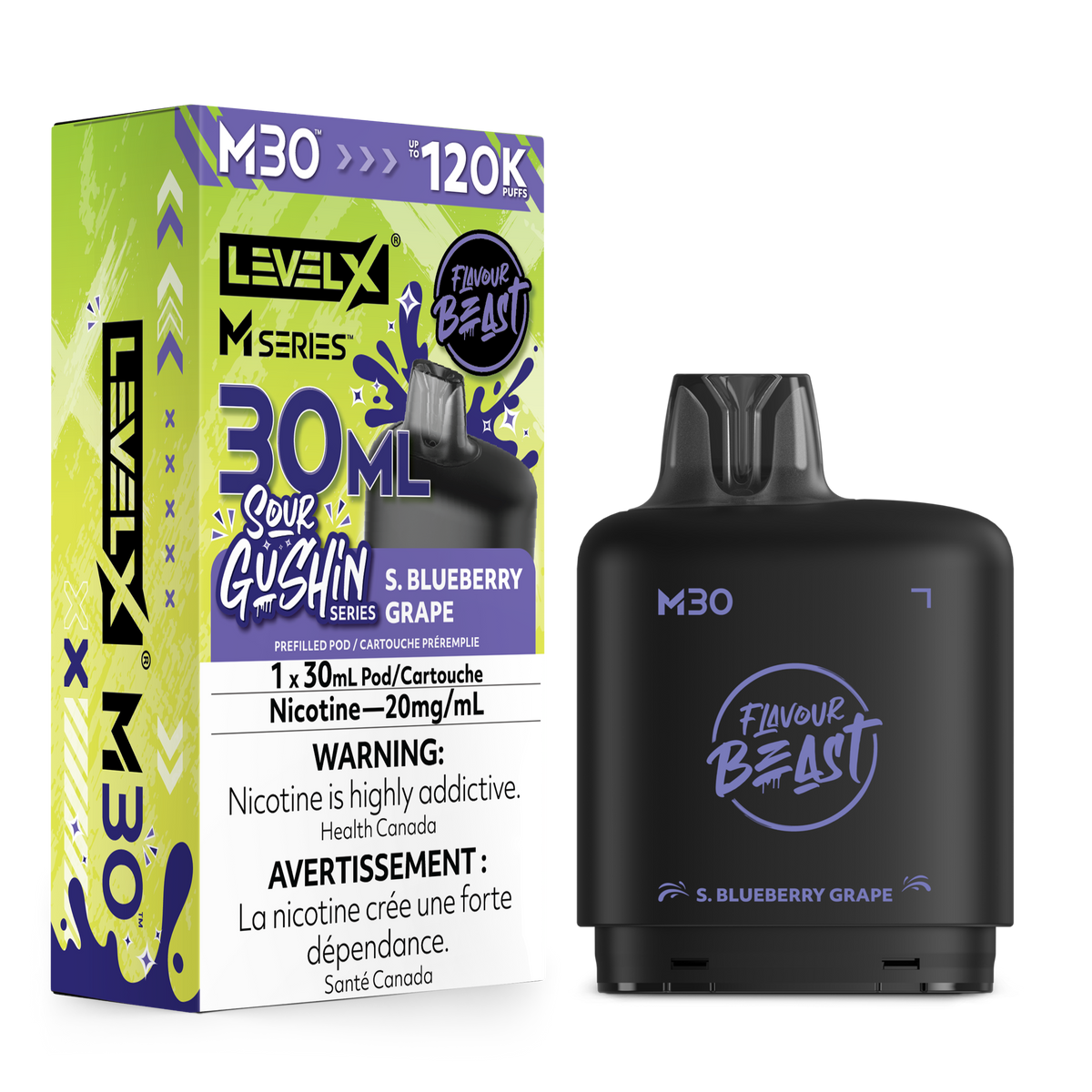 GUSHIN S. BLUEBERRY GRAPE - LEVEL X M30 (30mL) *LEVEL X M DEVICE REQUIRED*