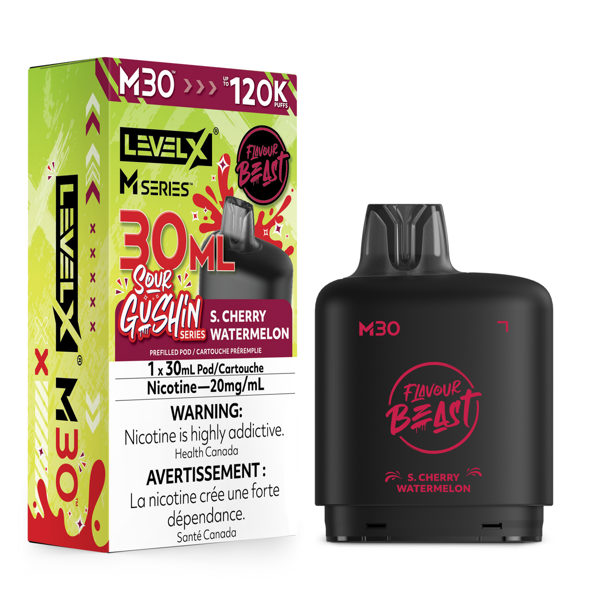 GUSHIN S. CHERRY WATERMELON - LEVEL X M30 (30mL) *LEVEL X M DEVICE REQUIRED*