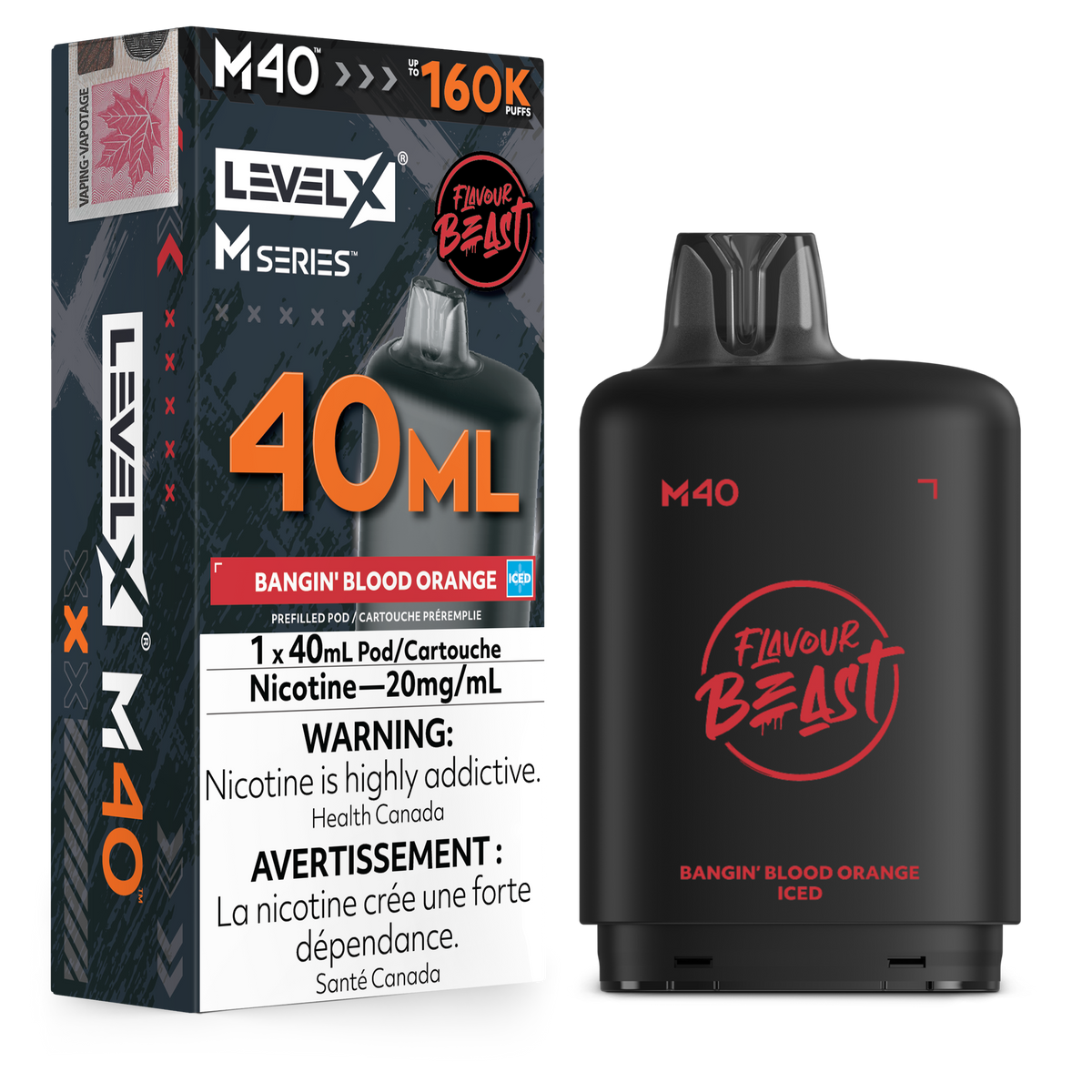 BANGIN' BLOOD ORANGE ICED - LEVEL X M40 (40mL) *LEVEL X M DEVICE REQUIRED*