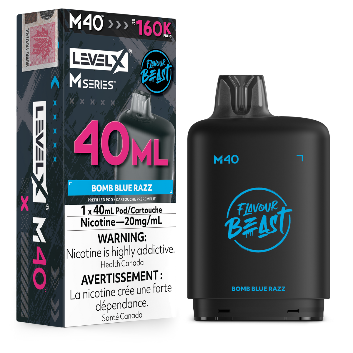 BOMB BLUE RAZZ - LEVEL X M40 (40mL) *LEVEL X M DEVICE REQUIRED*