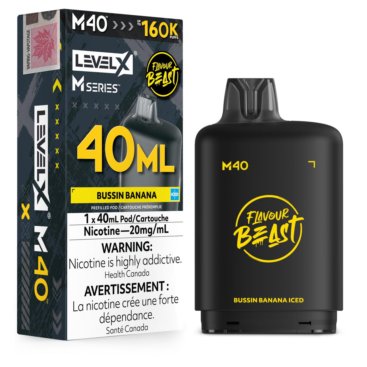 BUSSIN BANANA ICED - LEVEL X M40 (40mL) *LEVEL X M DEVICE REQUIRED*