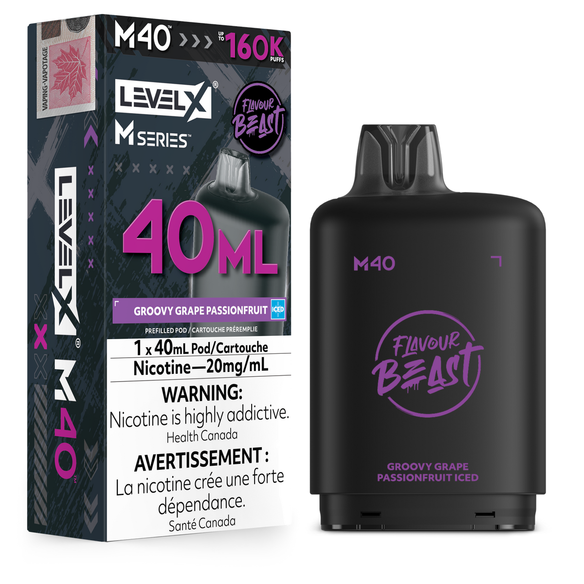 GROOVY GRAPE PASSIONFRUIT ICED - LEVEL X M40 (40mL) *LEVEL X M DEVICE REQUIRED*