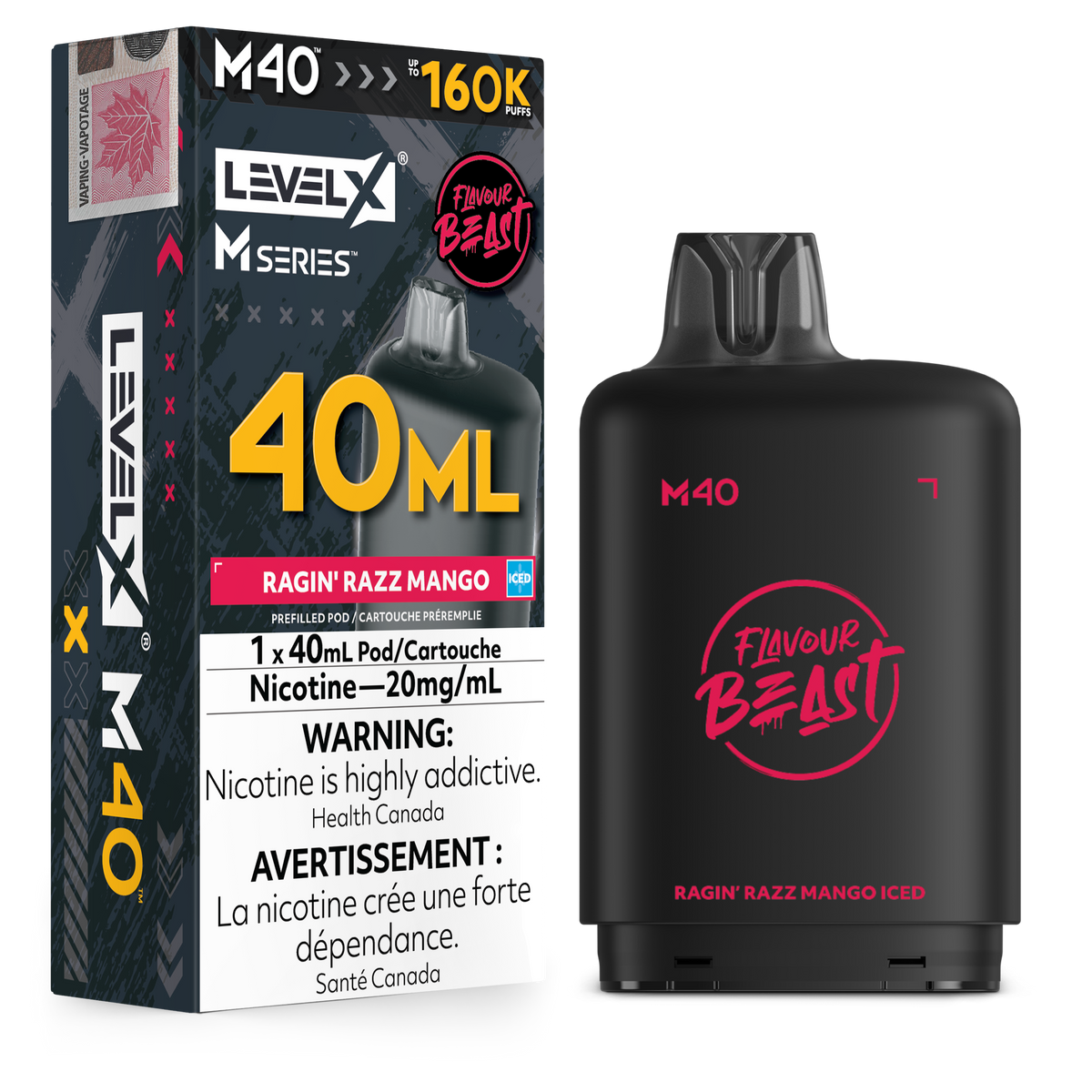 RAGIN' RAZZ MANGO ICED - LEVEL X M40 (40mL) *LEVEL X M DEVICE REQUIRED*