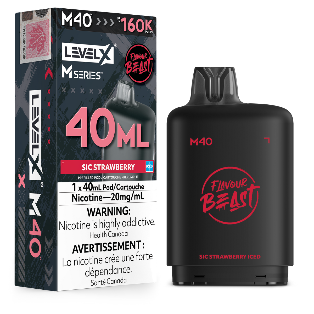 SIC STRAWBERRY ICED - LEVEL X M40 (40mL) *LEVEL X M DEVICE REQUIRED*