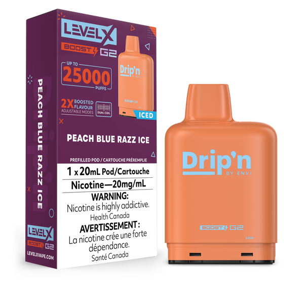 PEACH BLUE RAZZ ICE - LEVEL X DRIP'N BOOST (20mL) (ONTARIO)