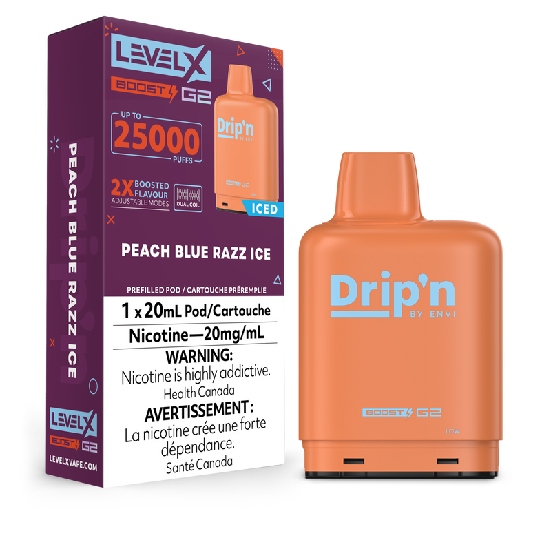 PEACH BLUE RAZZ ICE - LEVEL X DRIP'N BOOST (20mL) (ONTARIO)