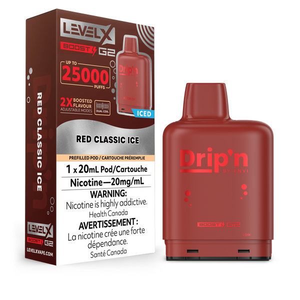 RED CLASSIC ICE - LEVEL X DRIP'N BOOST (20mL) (ONTARIO)