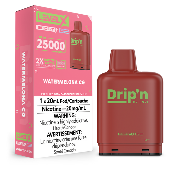WATERMELONA CG - LEVEL X DRIP'N BOOST (20mL) (ONTARIO)