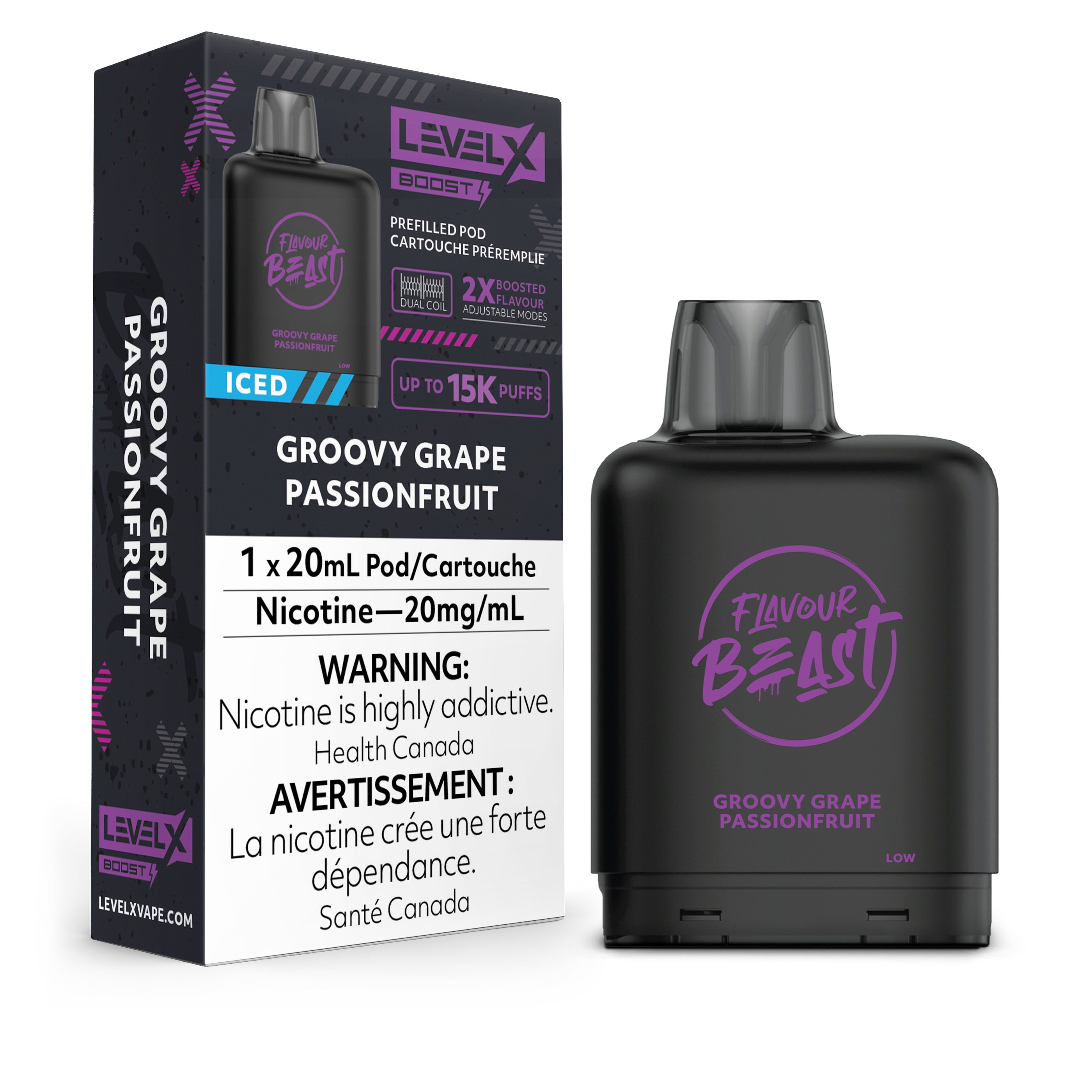 GROOVY GRAPE PASSIONFRUIT - LEVEL X FB BOOST (20mL) (ONTARIO)