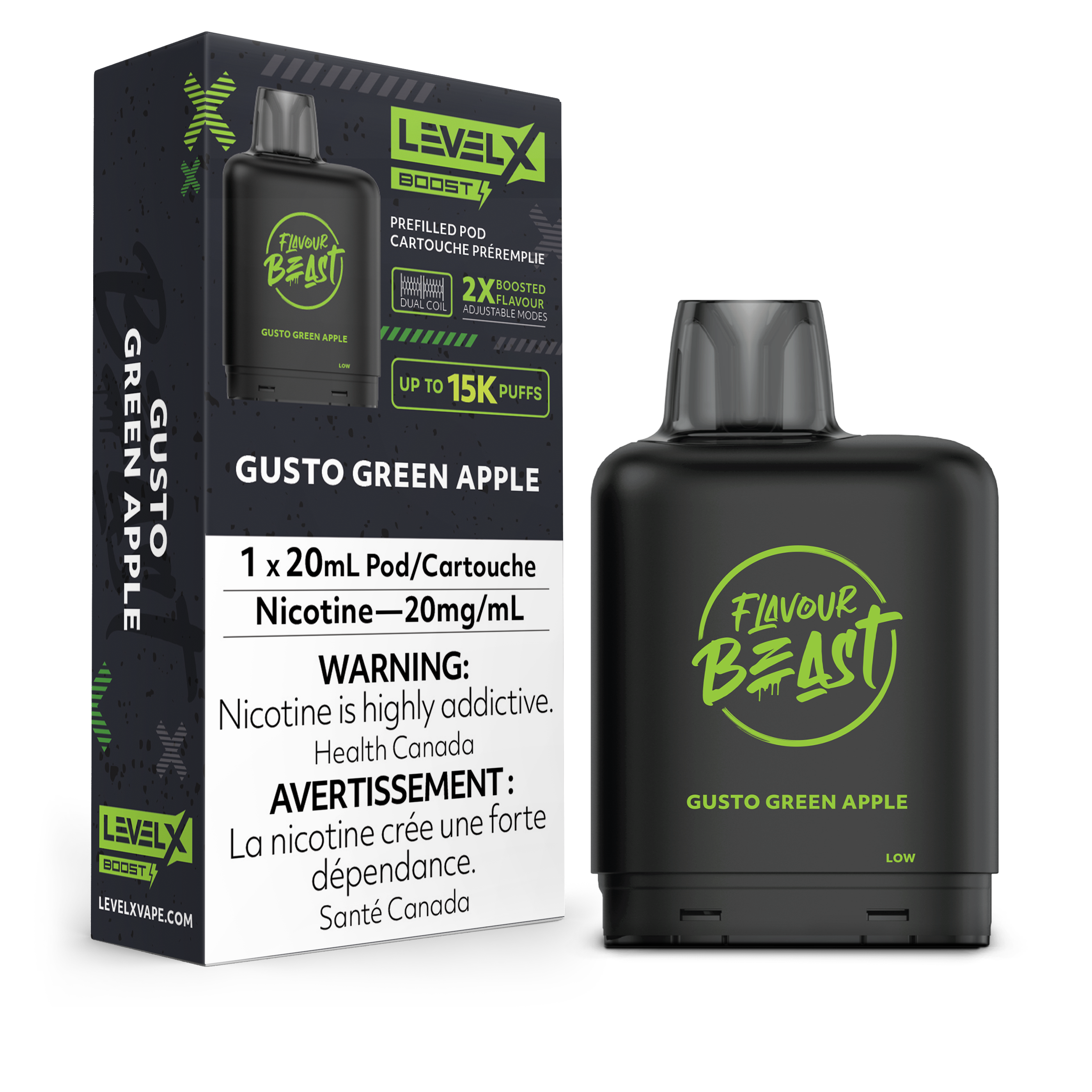 GUSTO GREEN APPLE - LEVEL X FB BOOST (20mL) (ONTARIO)